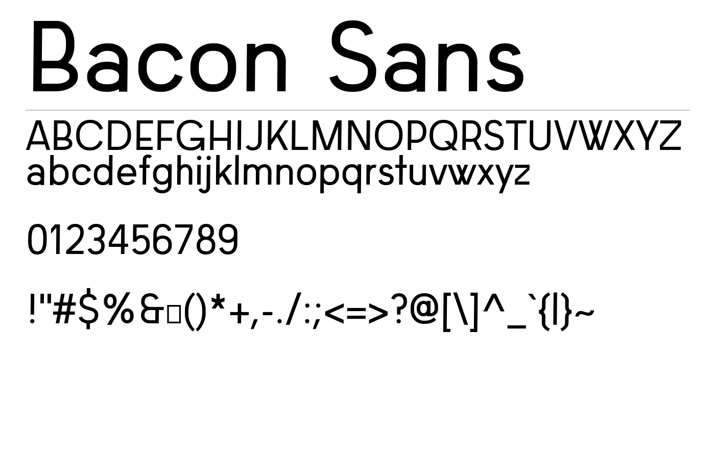 Bacon Sans Font preview