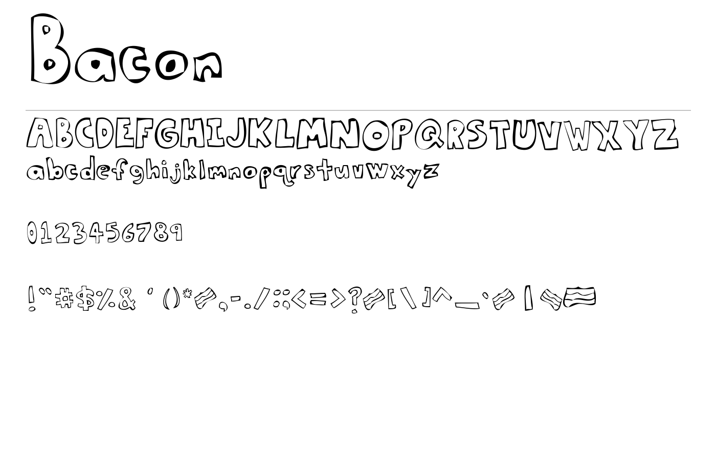 Bacon Font preview