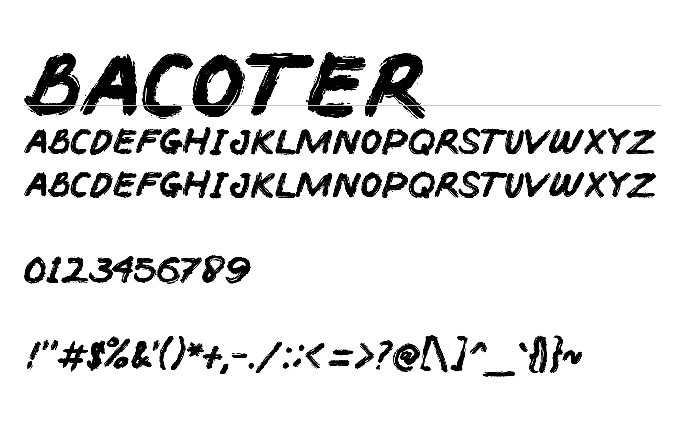 BACOTER Font preview