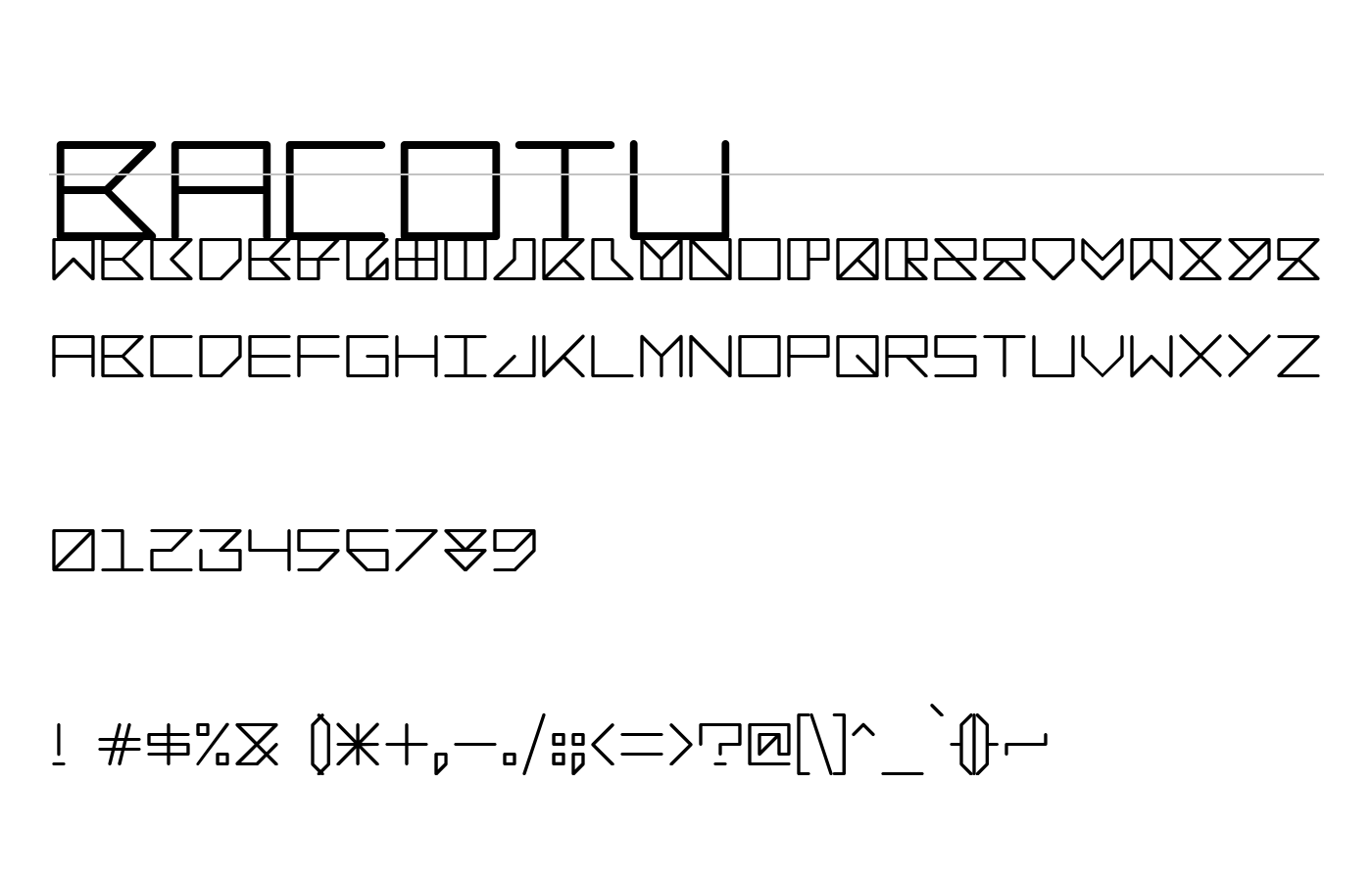 Bacotu Font preview