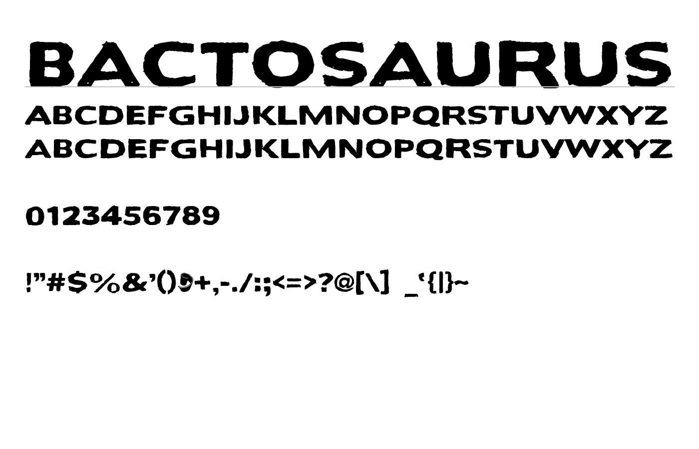 Bactosaurus Font preview