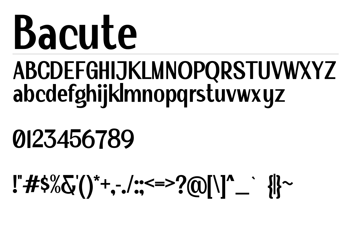Bacute Font preview
