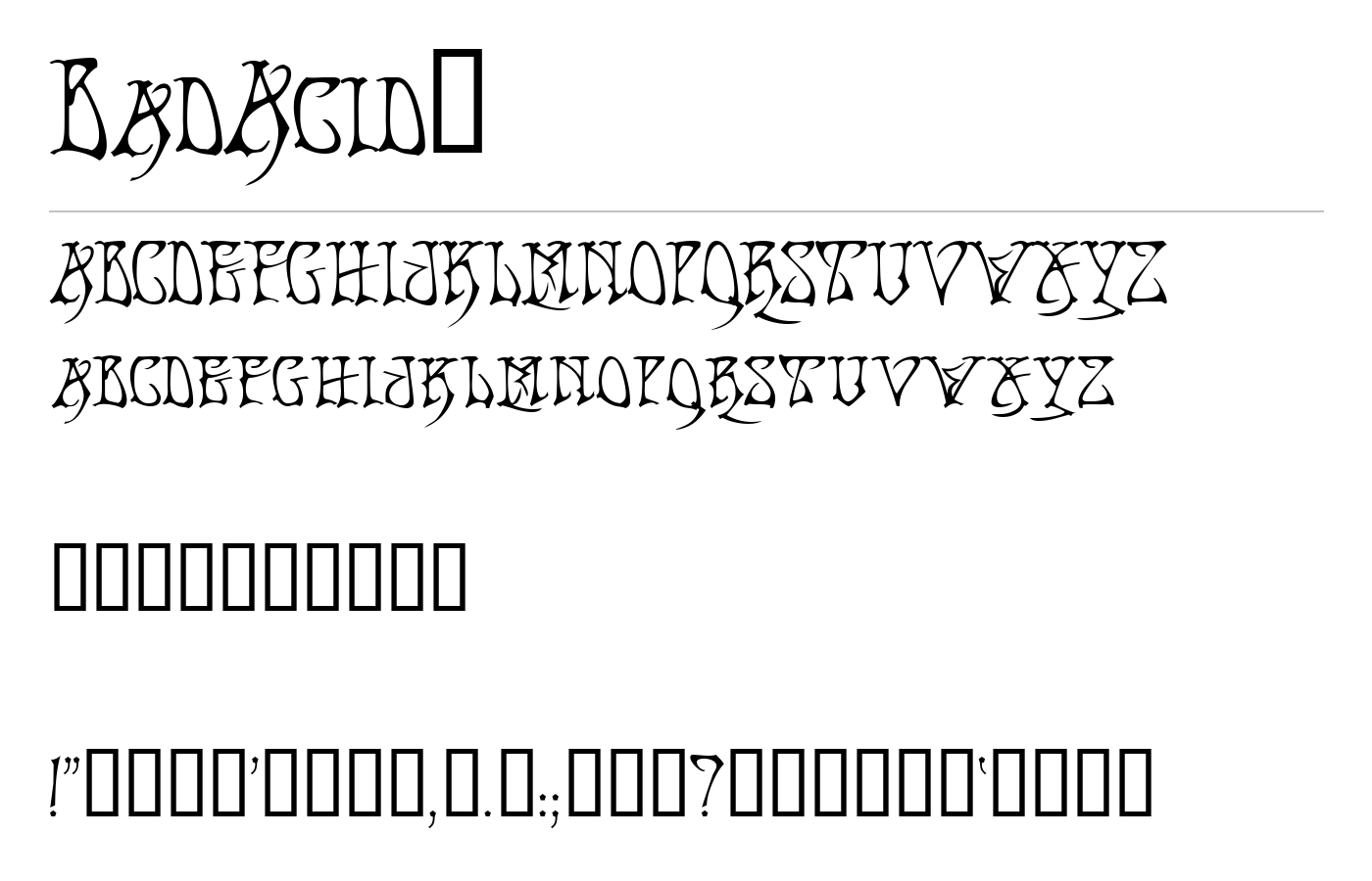 BadAcid™ Font preview