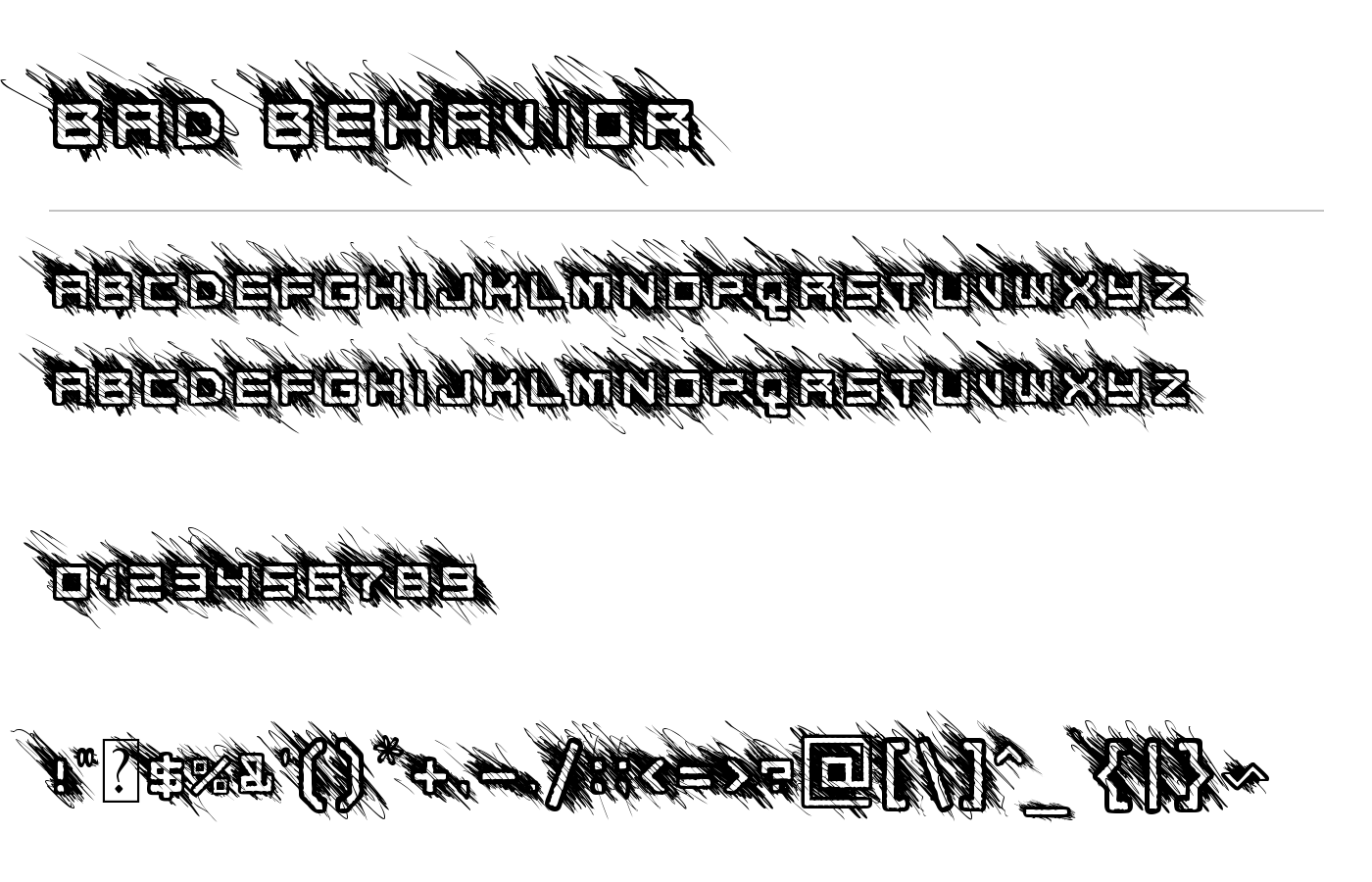 Bad Behaviour Font preview
