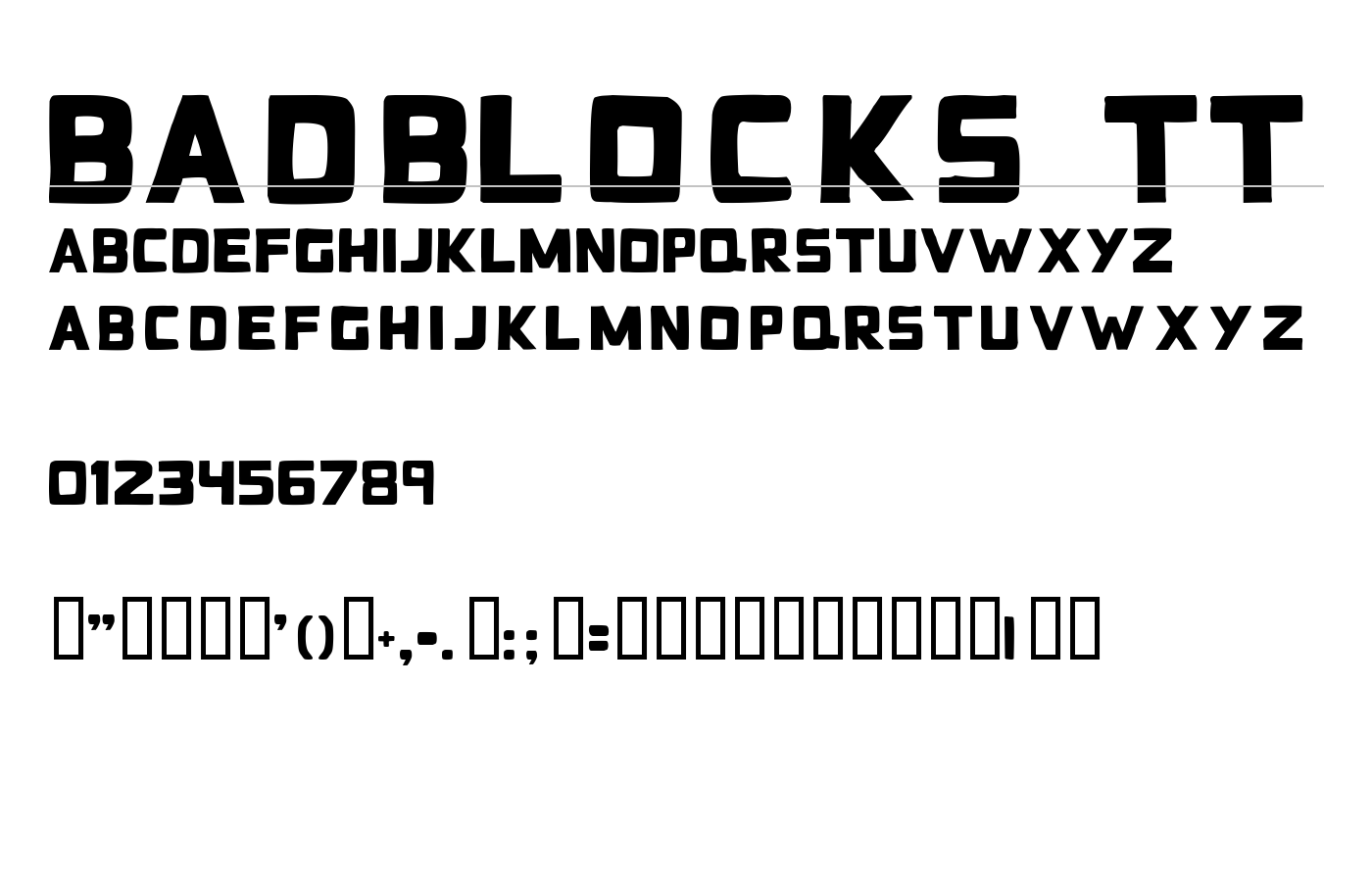 BadBlocks TT Font preview