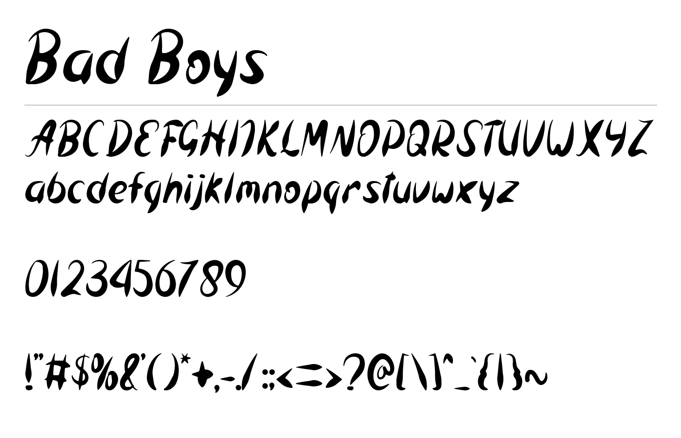 Bad Boys Font preview
