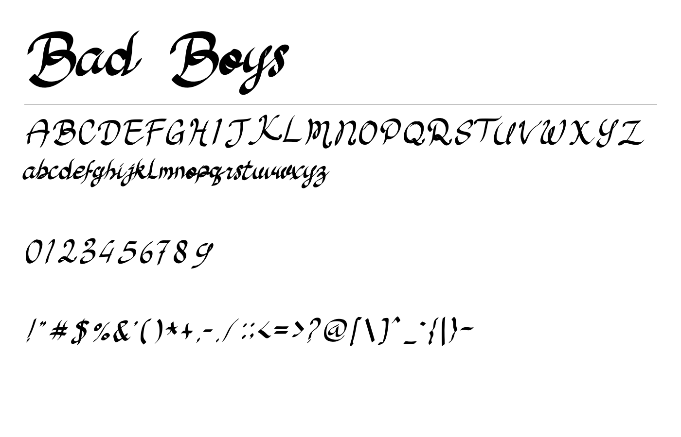 Bad Boys Font preview