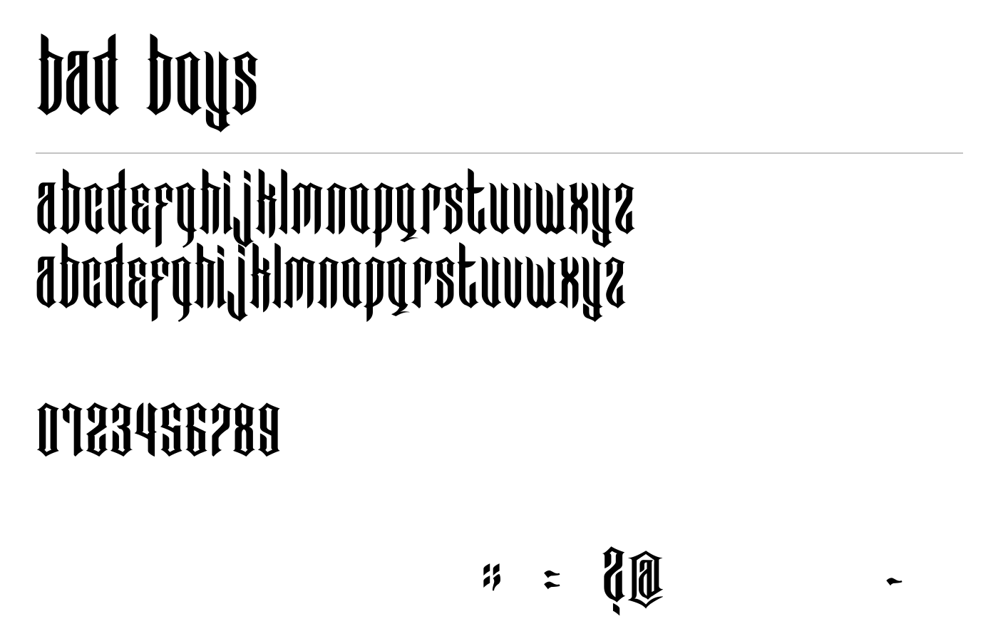 Bad Boys Font preview