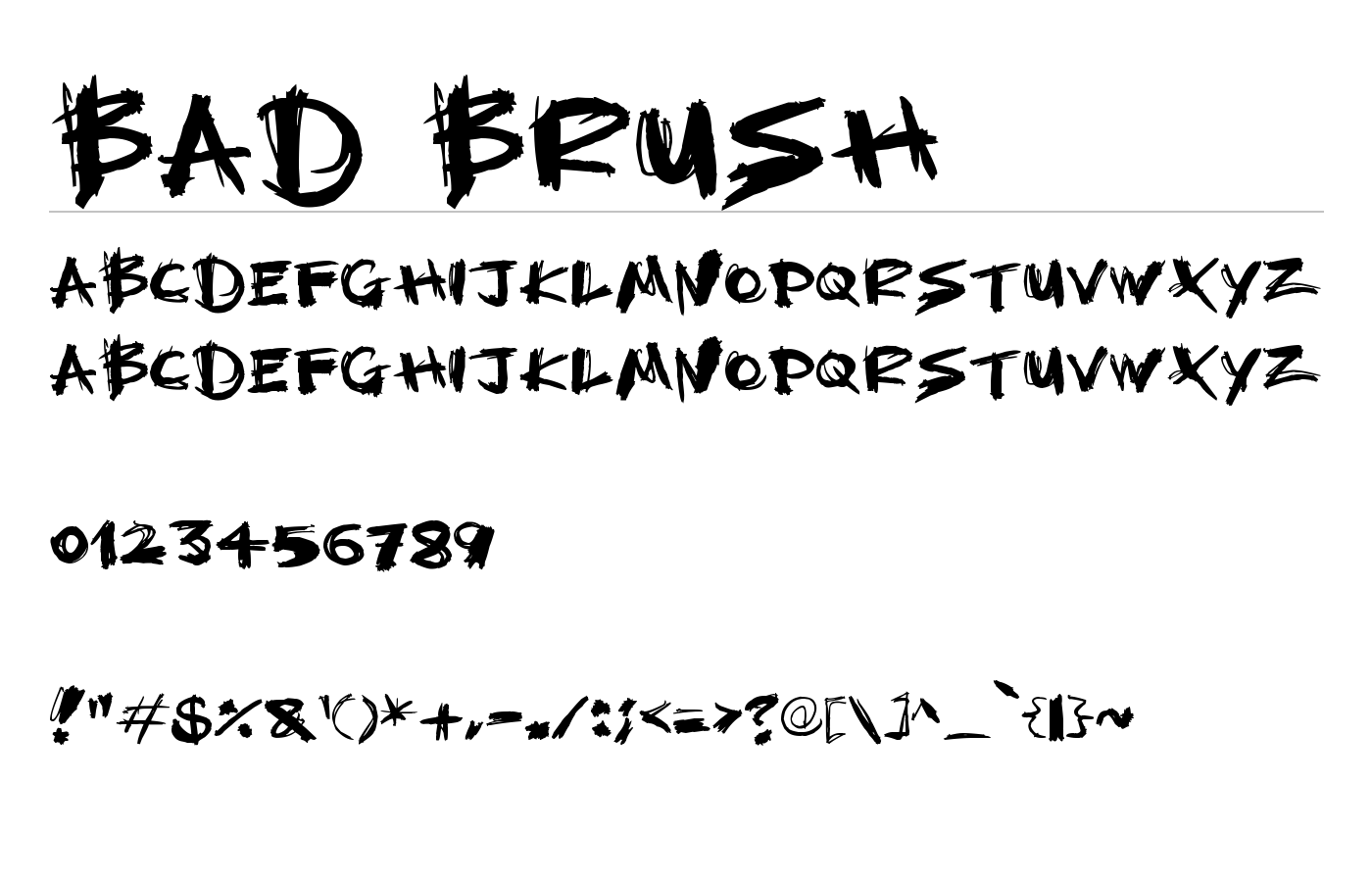 Bad Brush Font preview