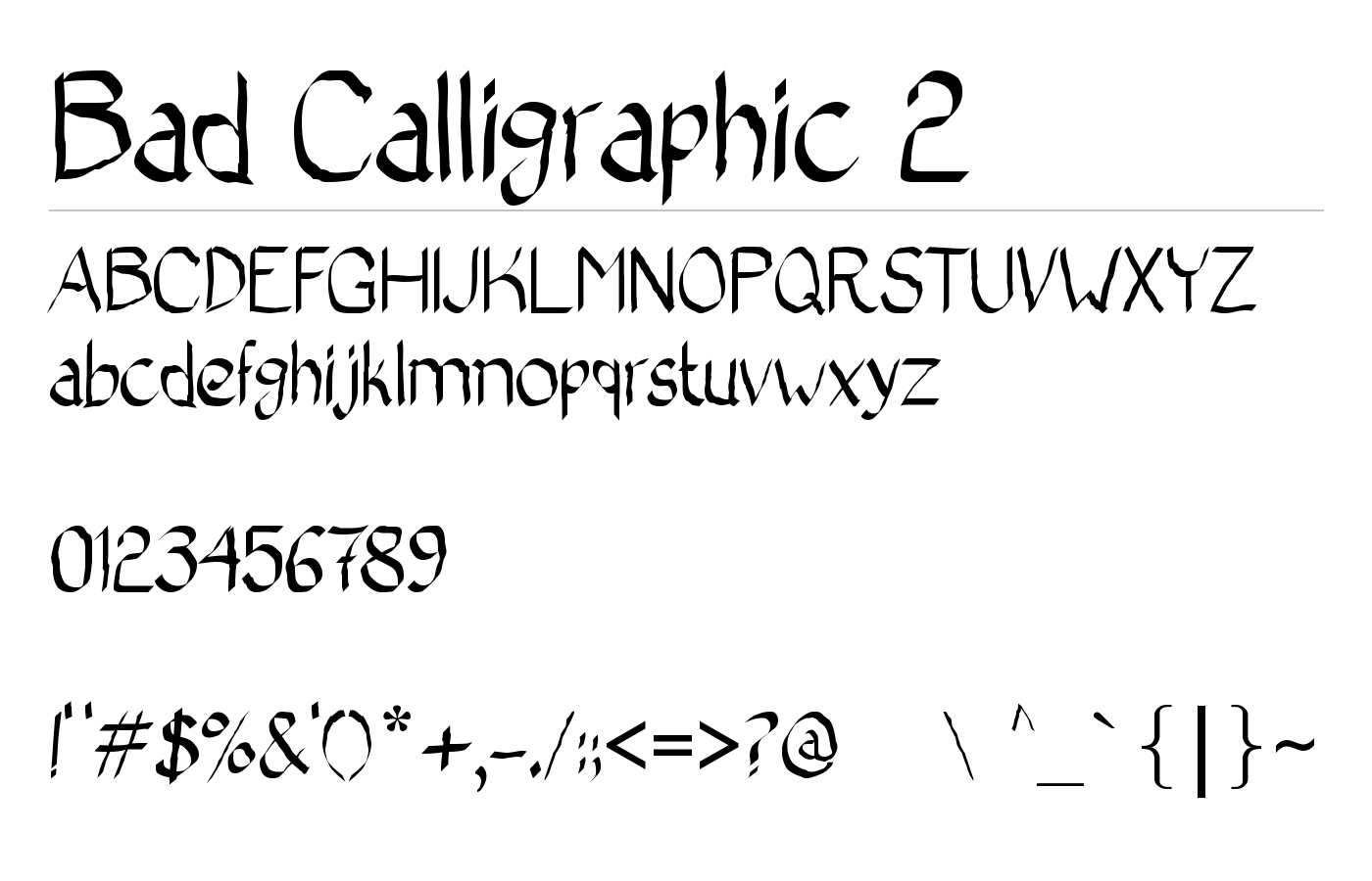 Bad Calligraphic 2 Font preview