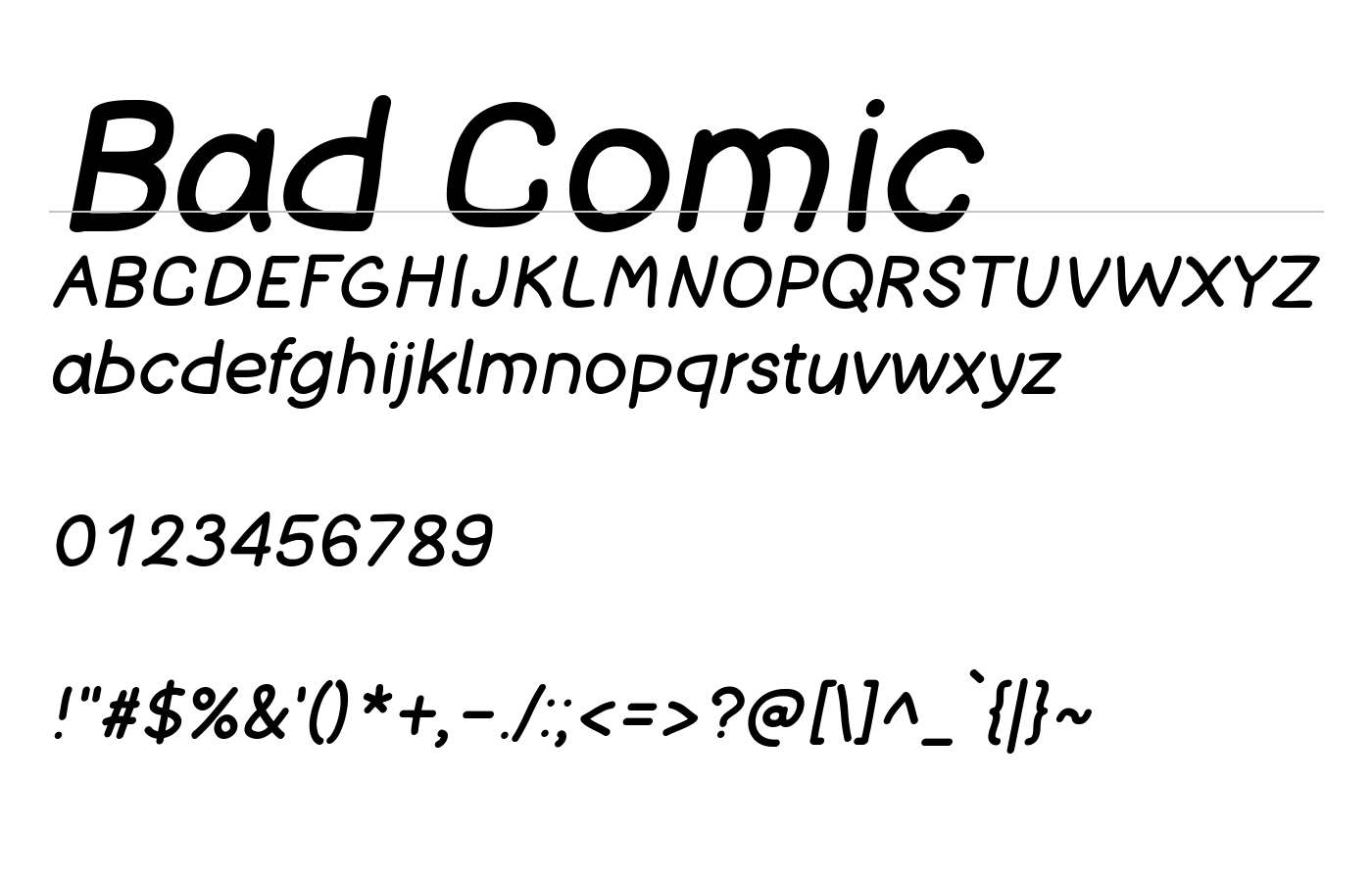 Bad Comic Font preview