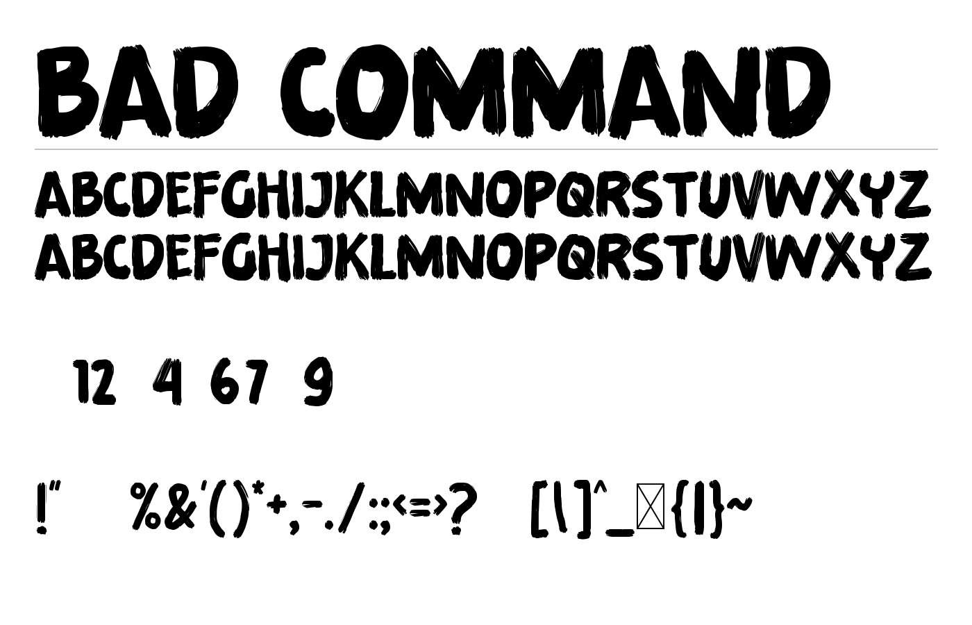 Bad Command Font preview