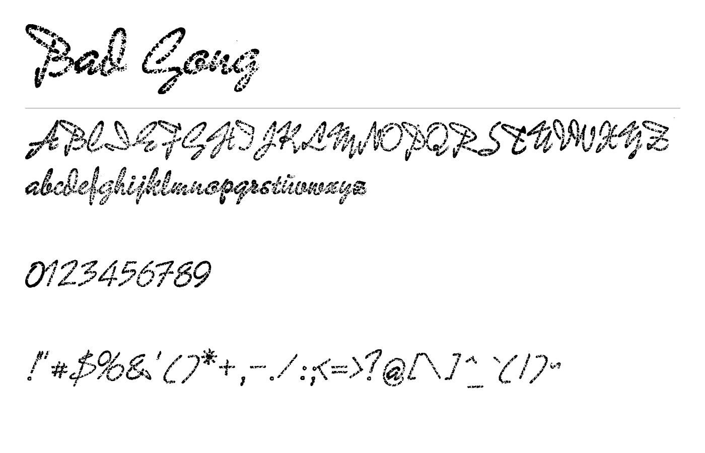 Bad Gong Font preview