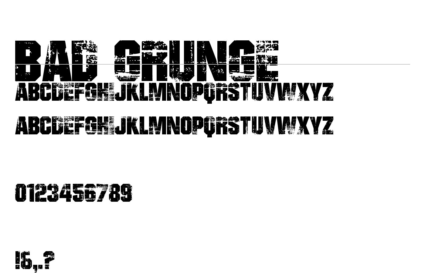 BAD GRUNGE Font preview