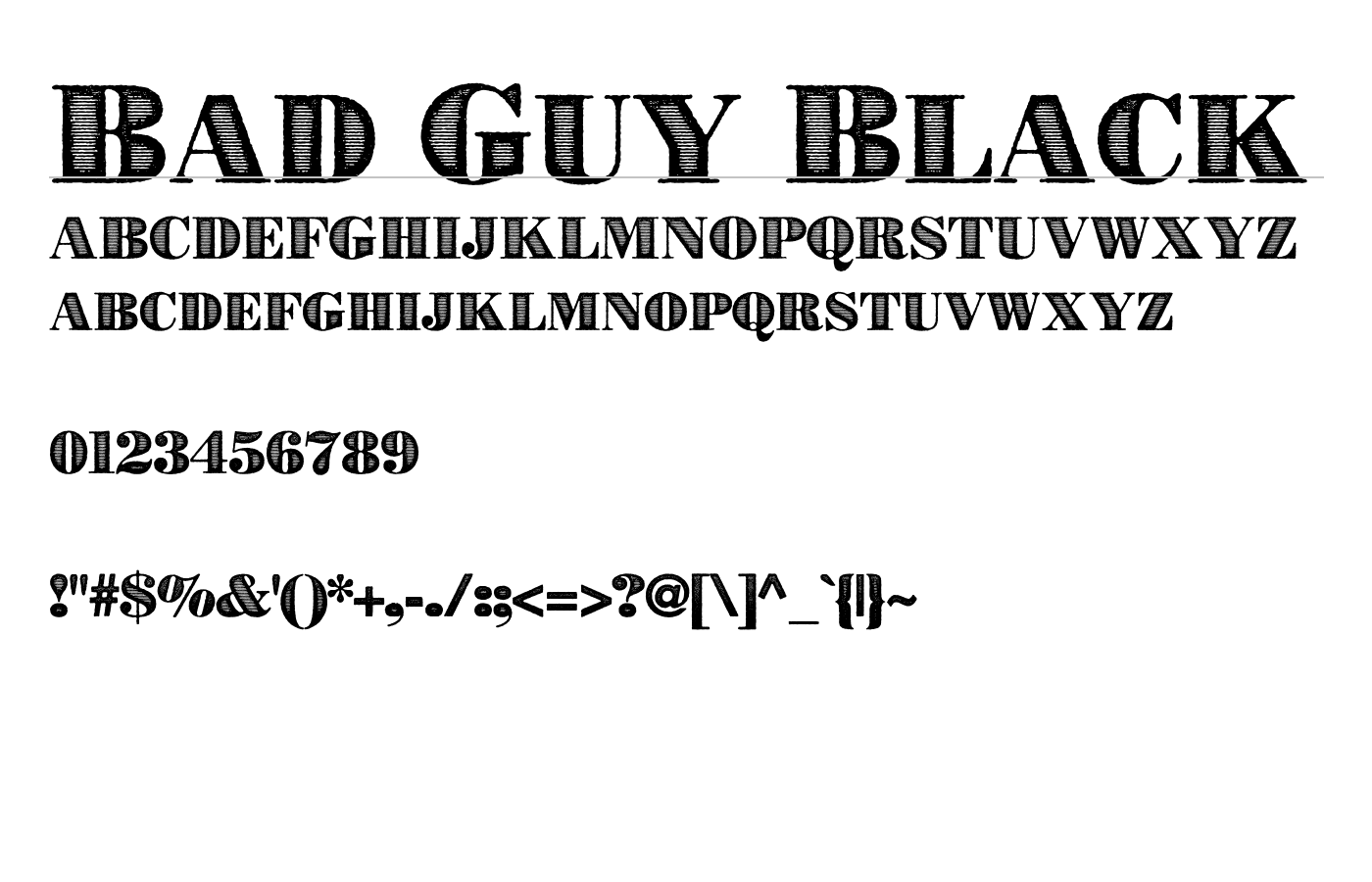 Bad Guy Black Font preview