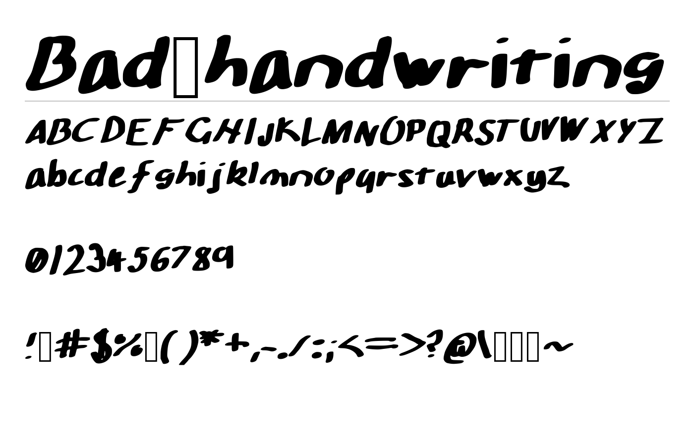 Bad_handwriting Font preview