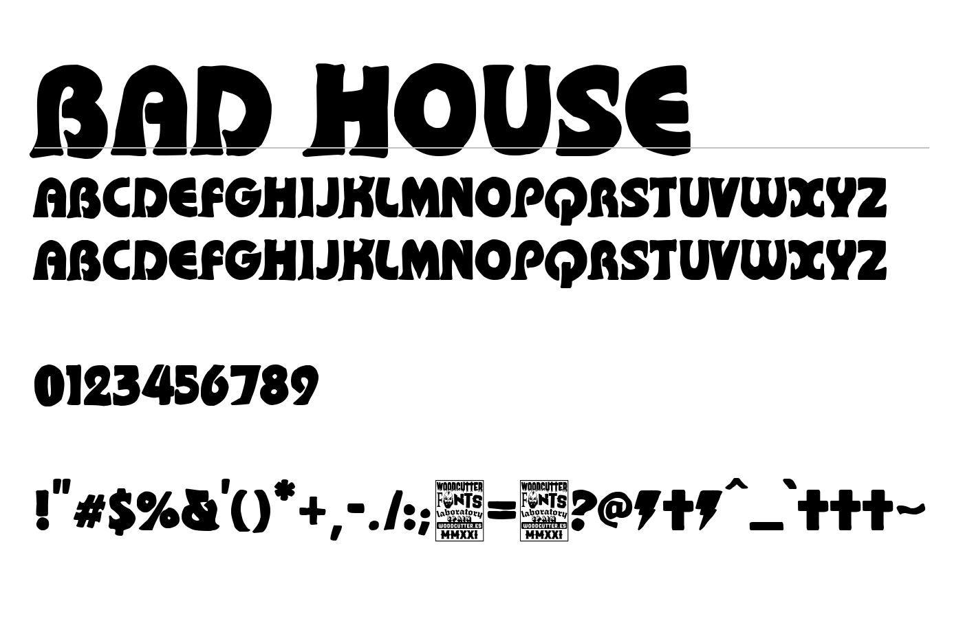 bad house Font preview