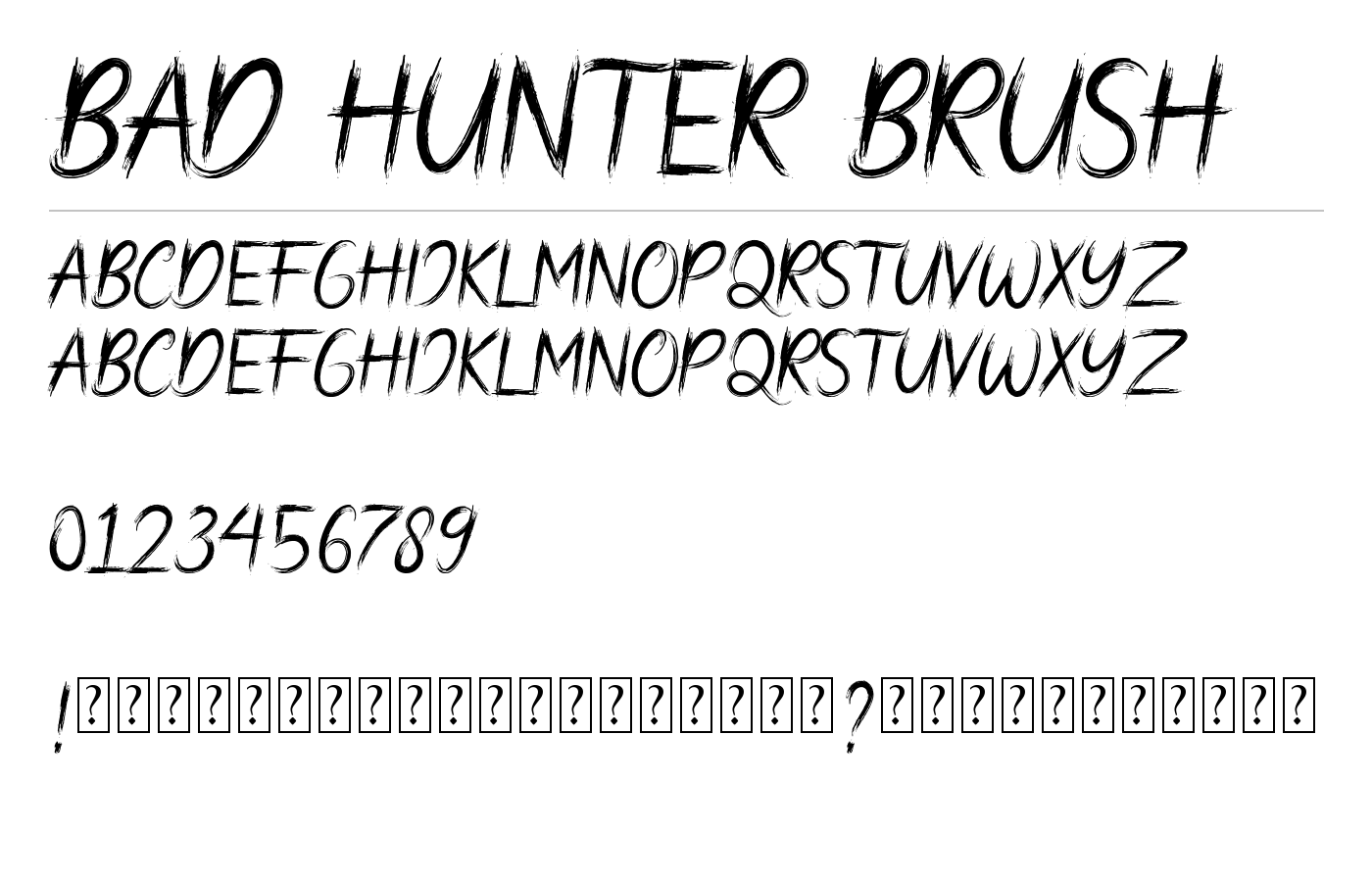 Bad Hunter Brush Font preview