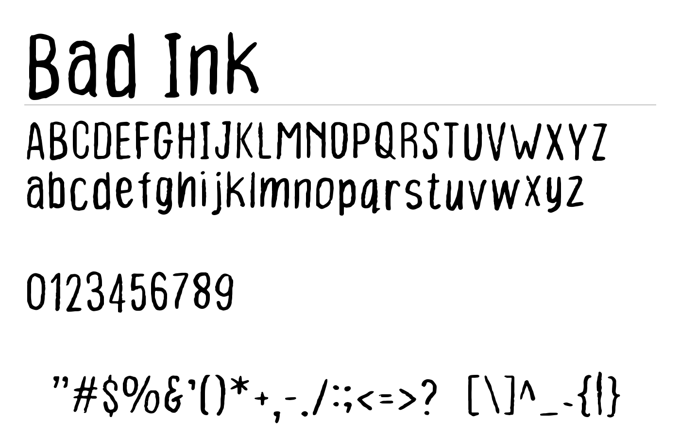 Bad Ink Font preview
