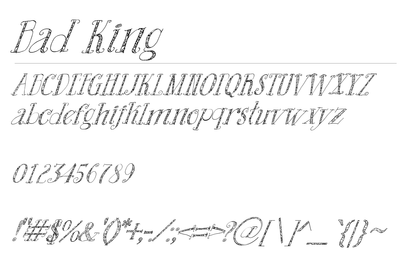 Bad King Font preview