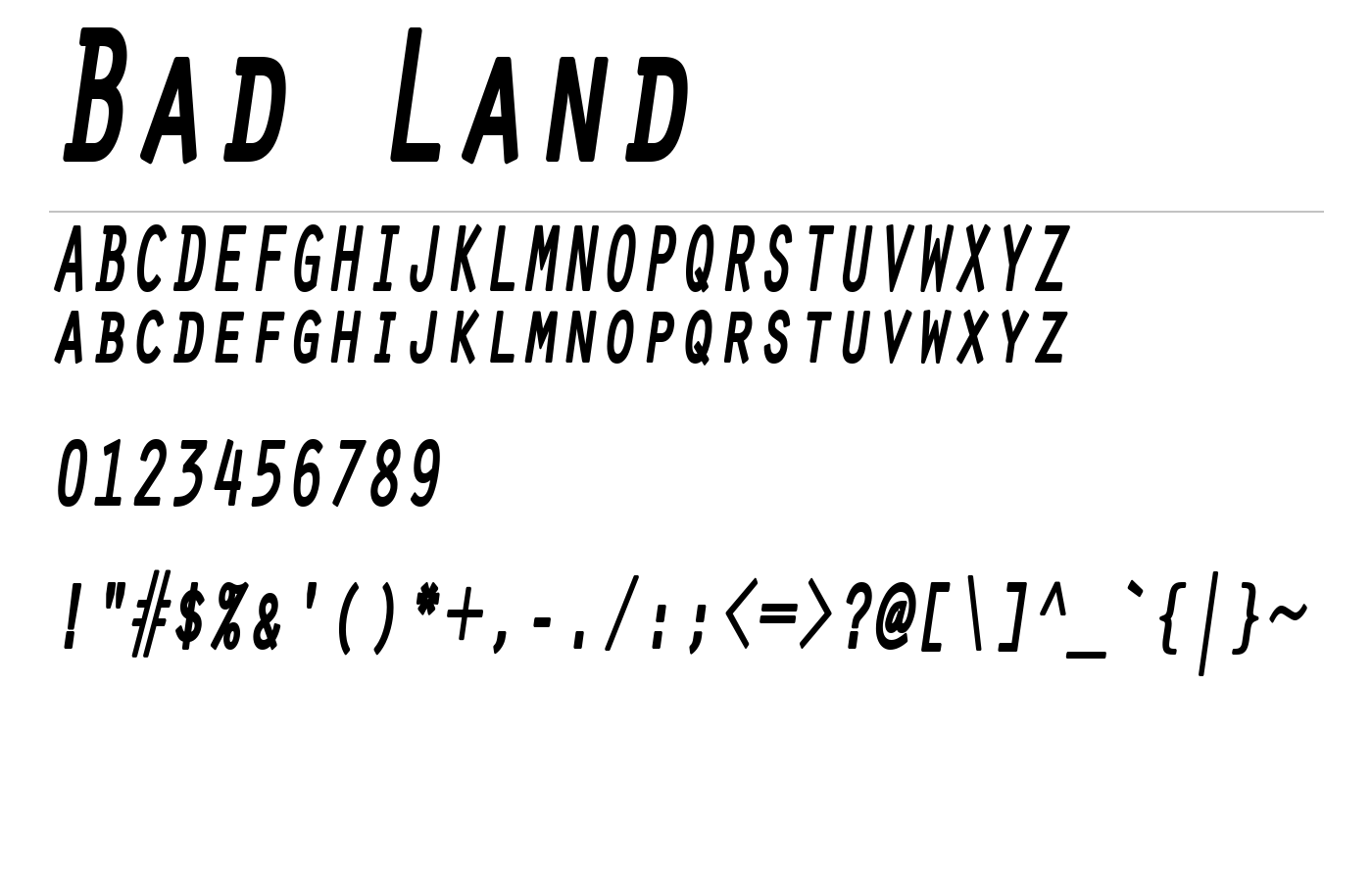 Bad Land Font preview