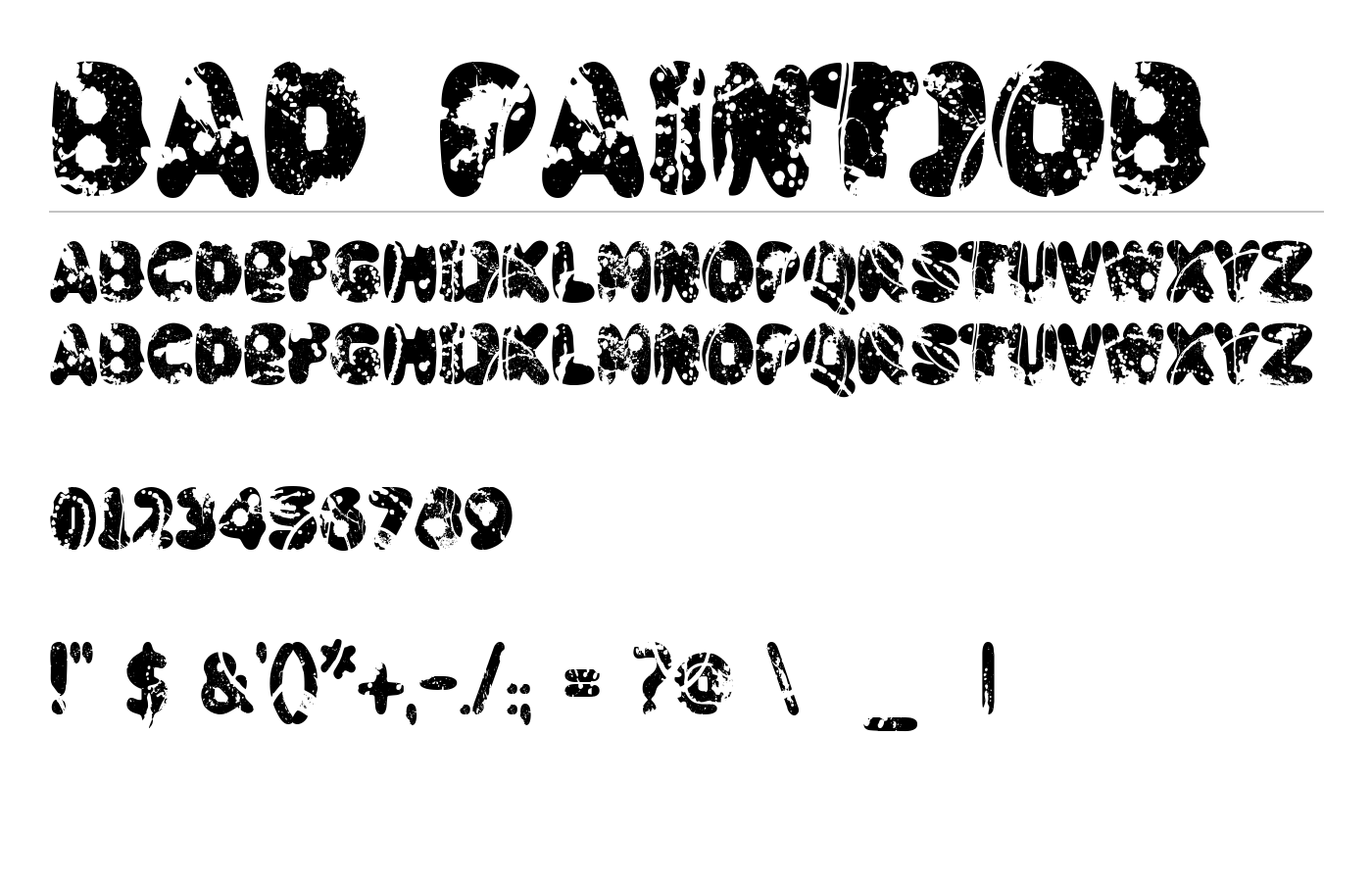 Bad Paintjob Font preview
