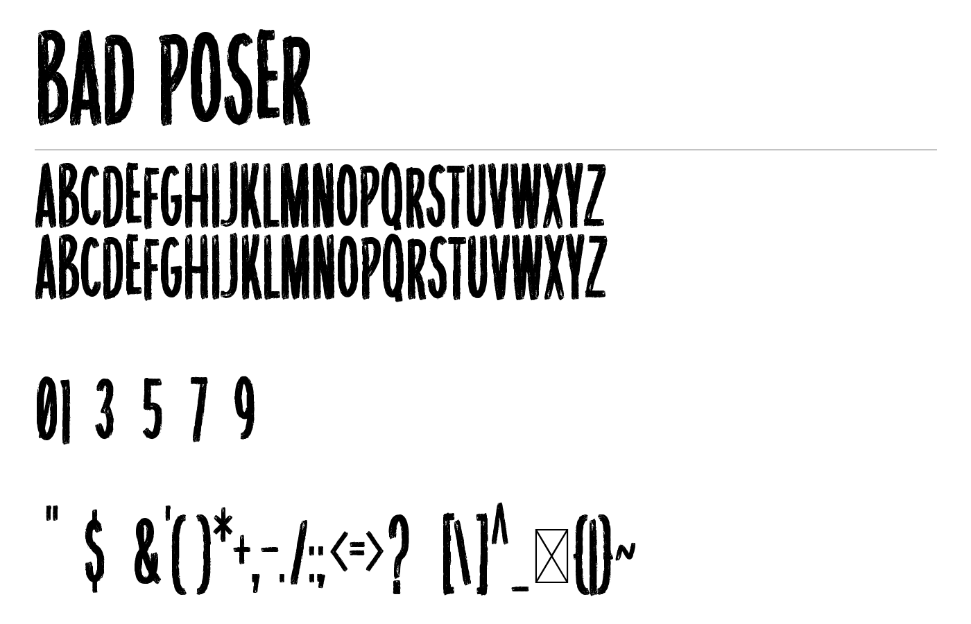 Bad Poser Font preview