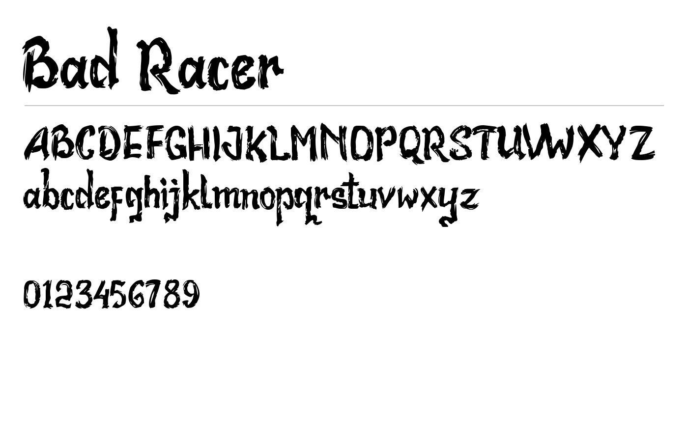 Bad Racer Font preview