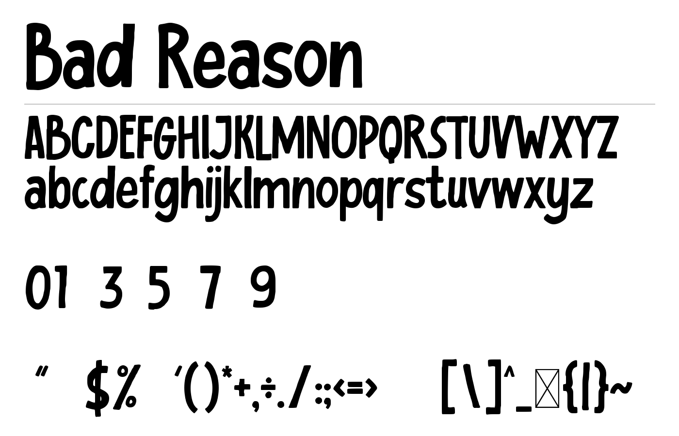Bad Reason Font preview