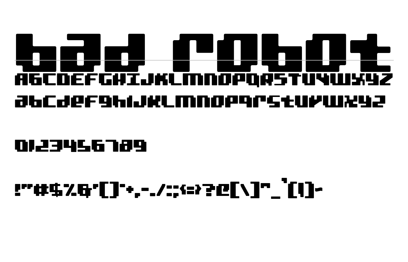bad robot Font preview