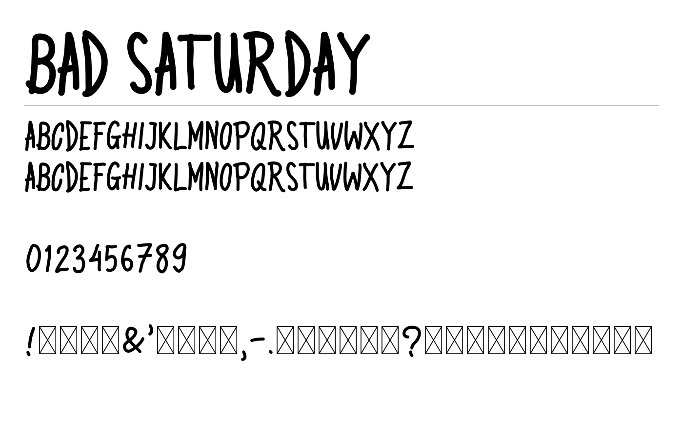 Bad Saturday Font preview
