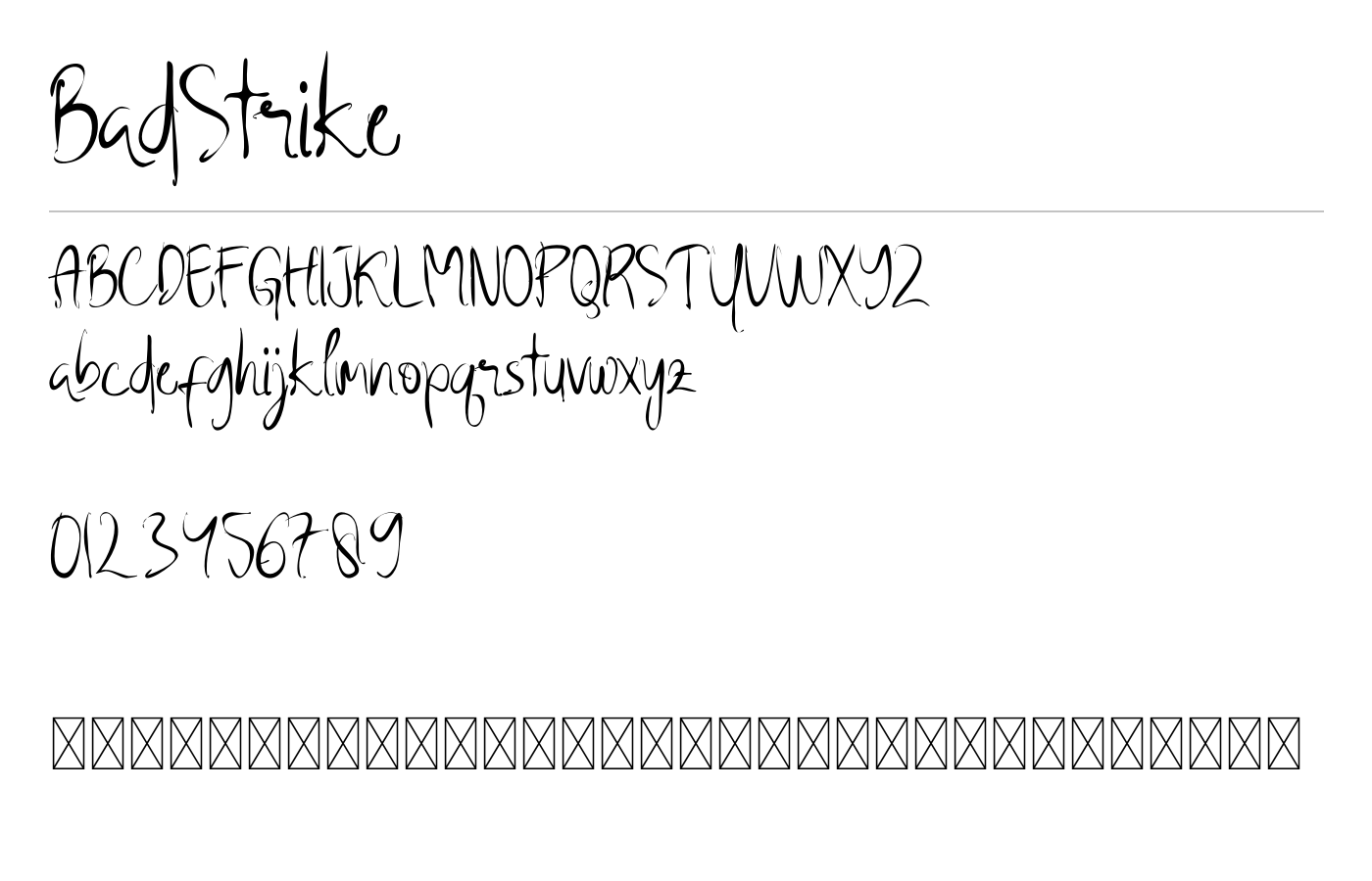 BadStrike Font preview
