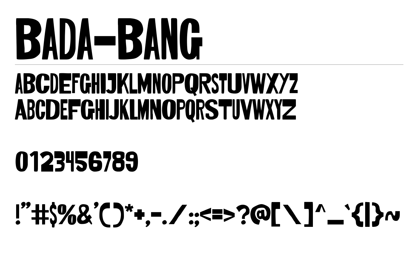 BADA-BANG Font preview