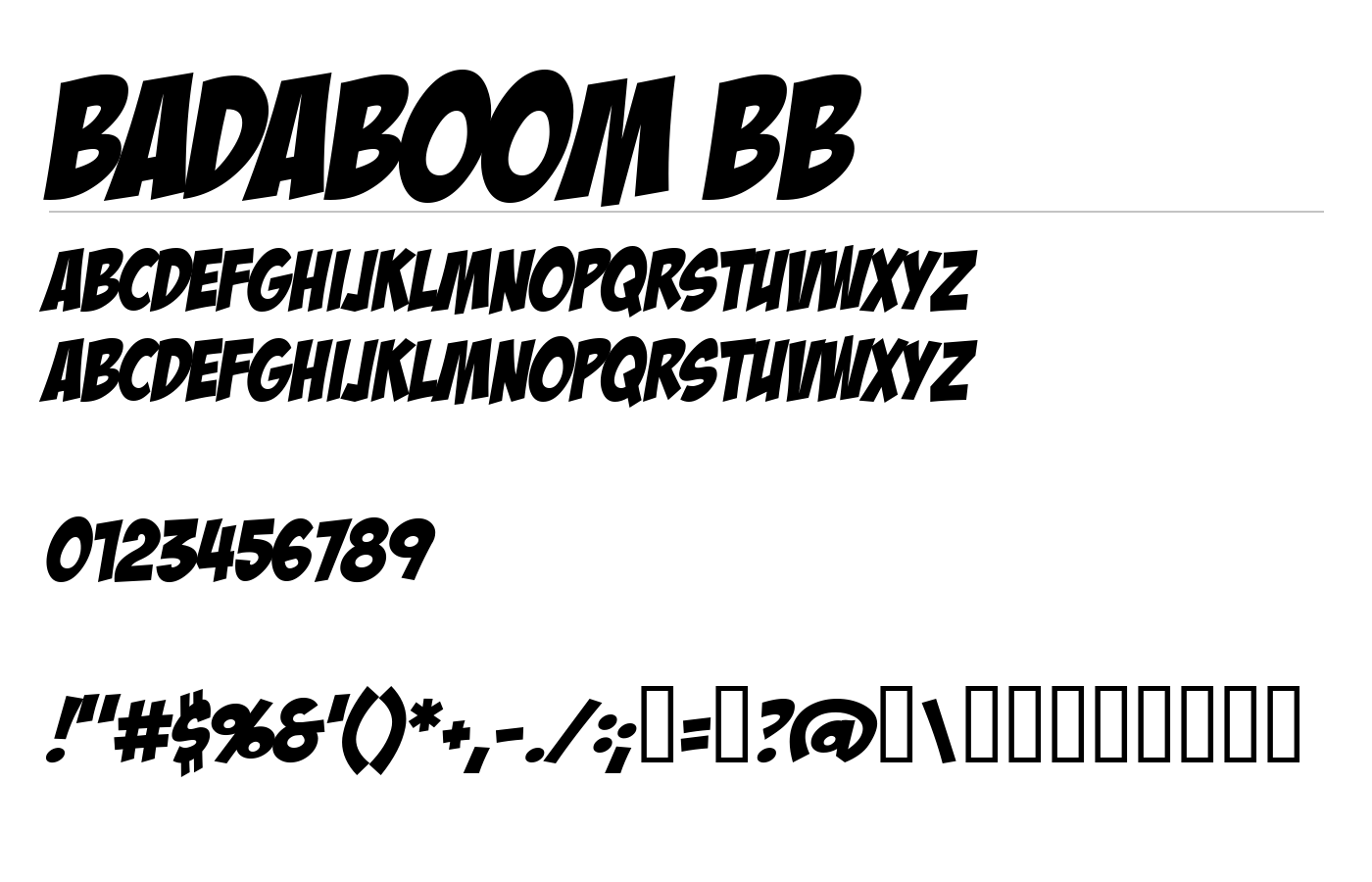 BadaBoom BB Font preview