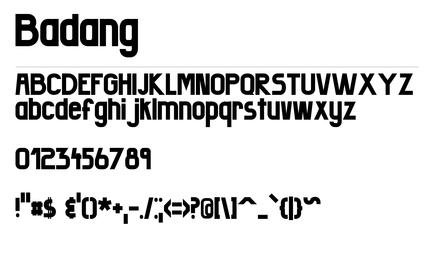 Badang Font preview