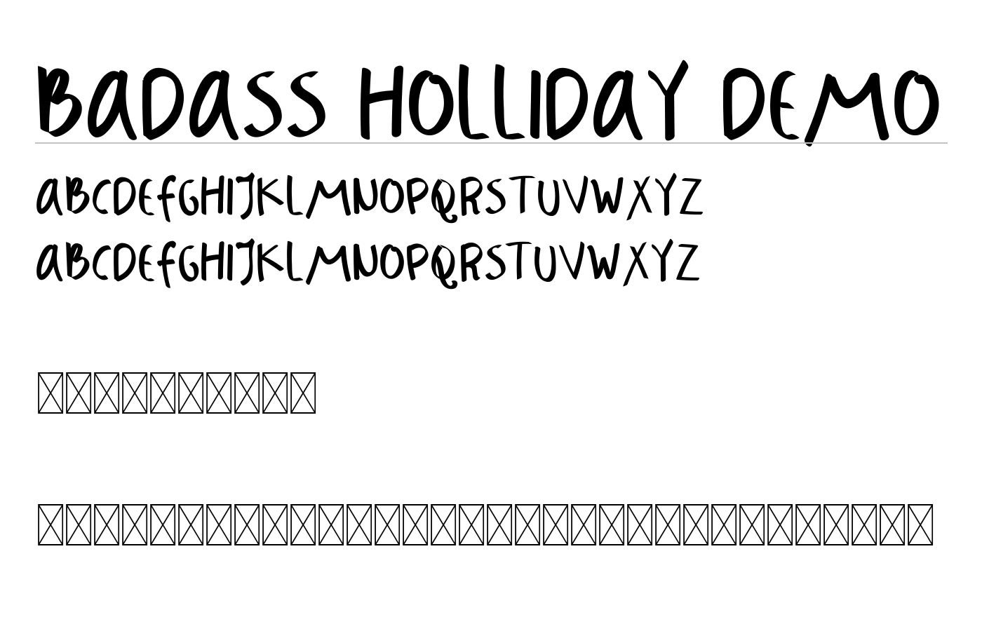 Badass Holliday Demo Font preview