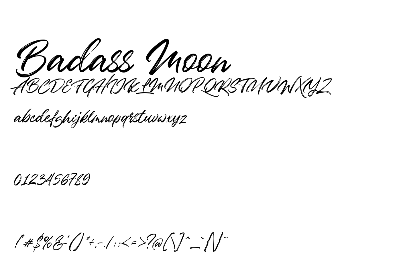 Badass Moon Font preview