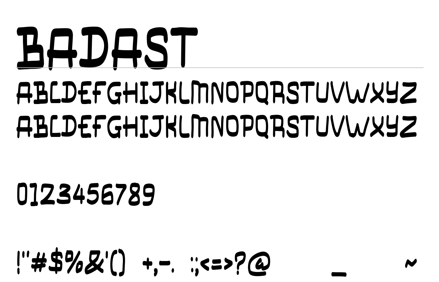 BADAST Font preview