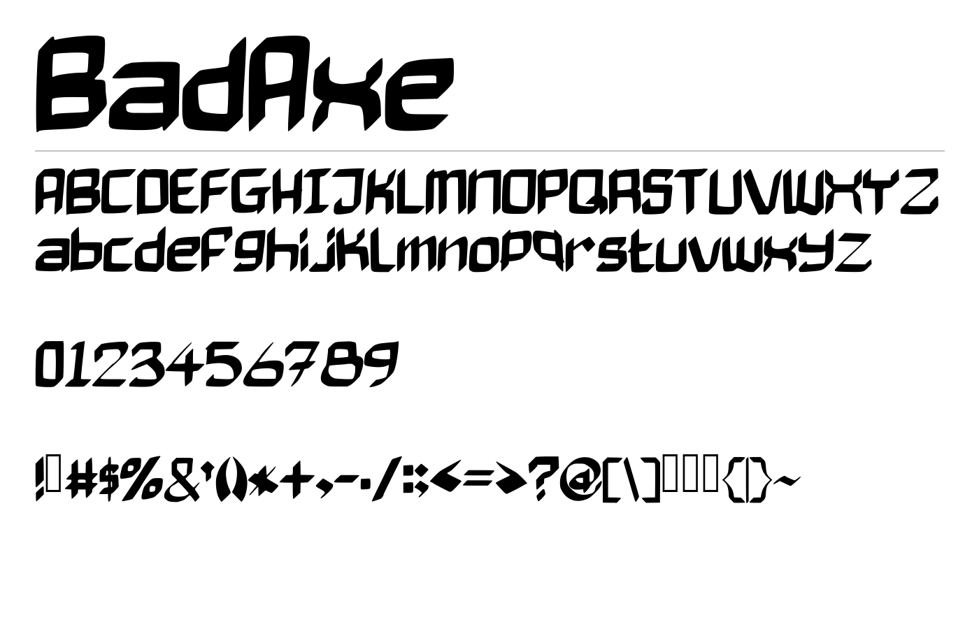 BadAxe Font preview