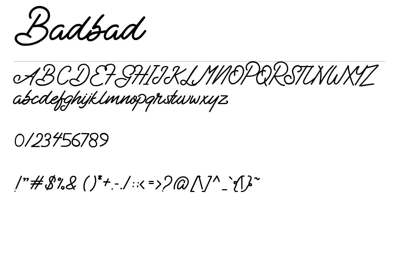 Badbad Font preview