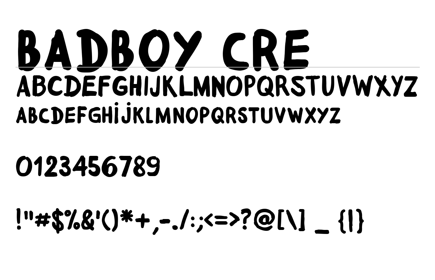 badboy cre Font preview