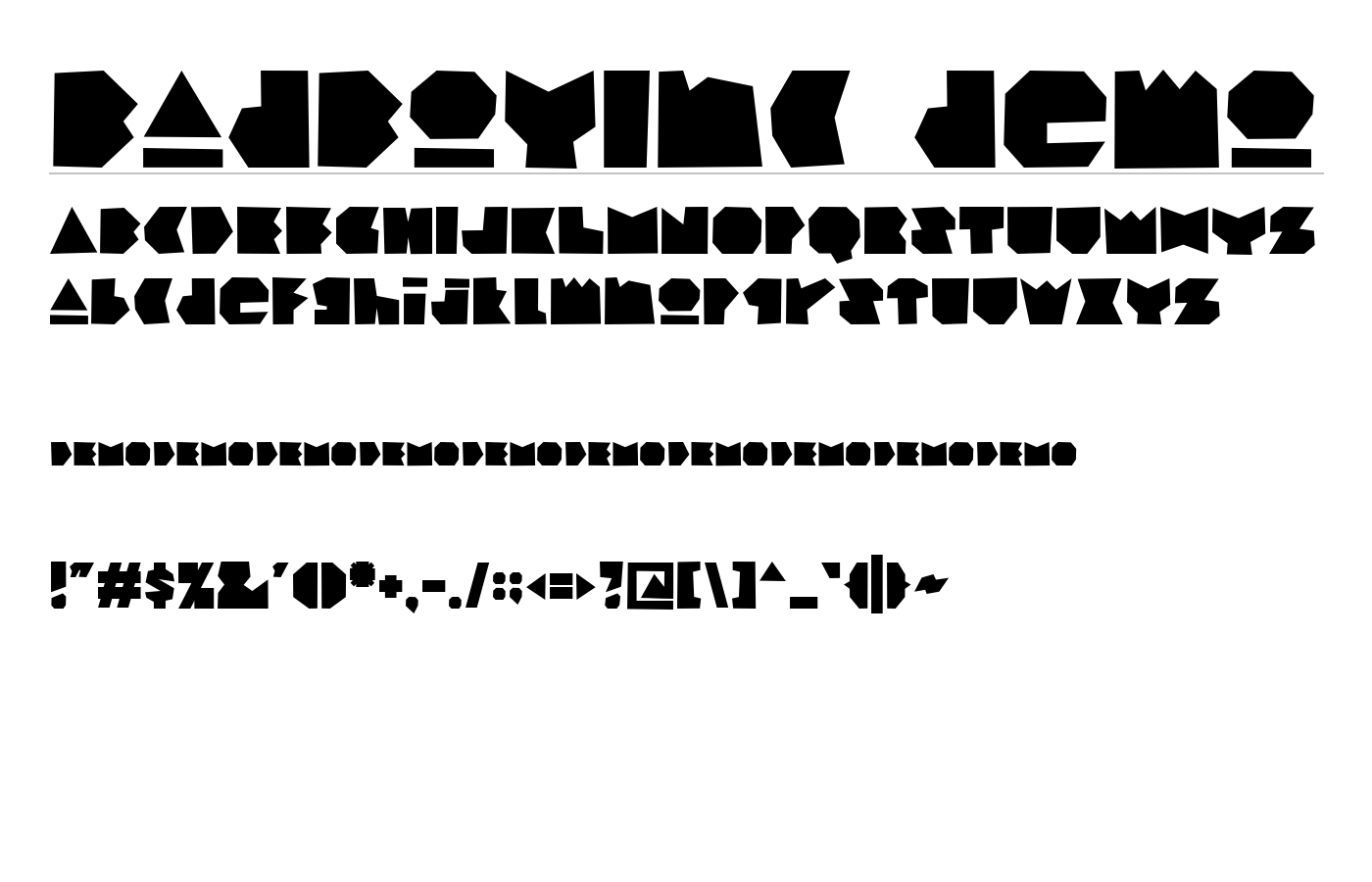 BadBoyInc demo Font preview