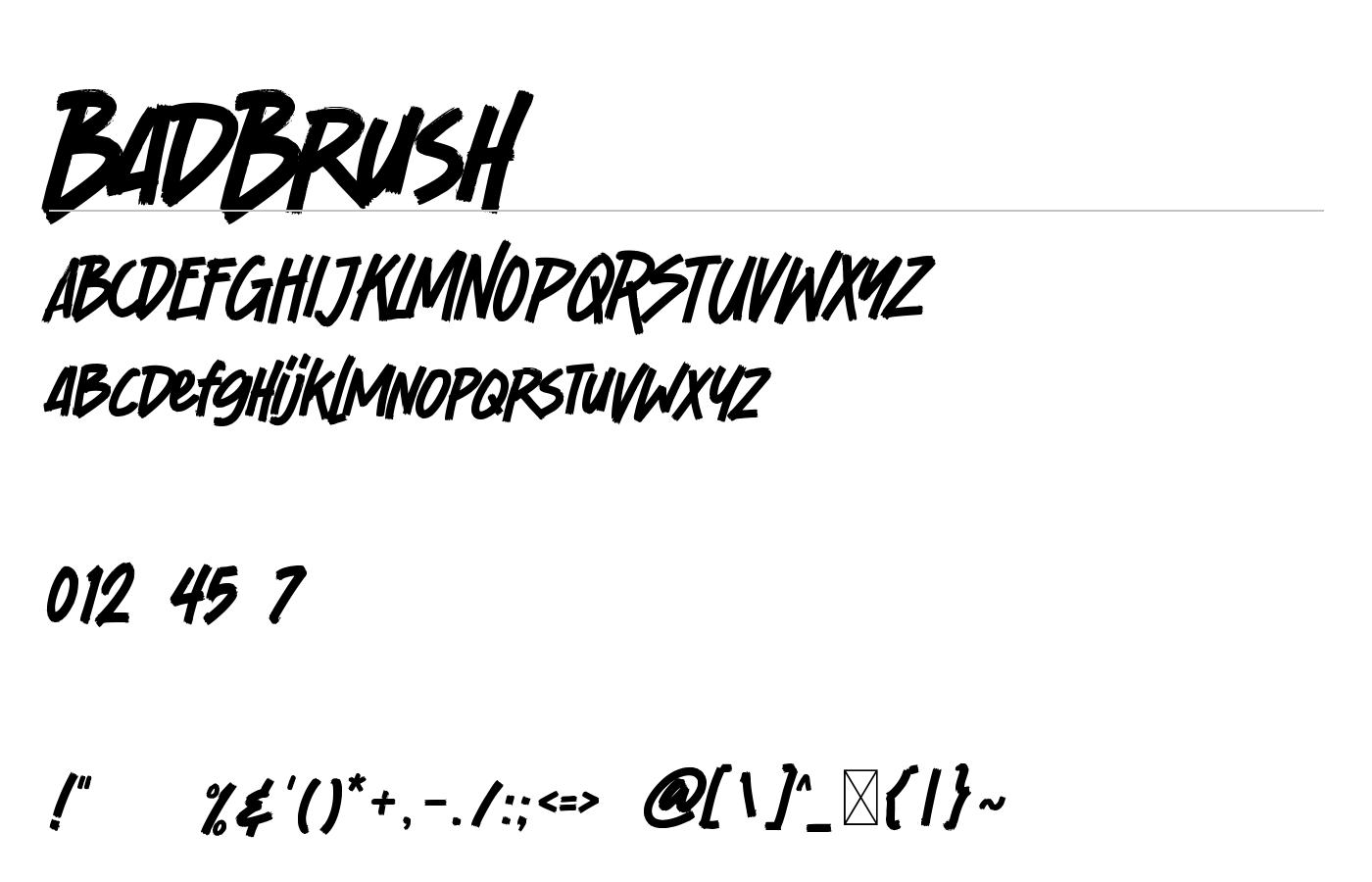 BadBrush Font preview