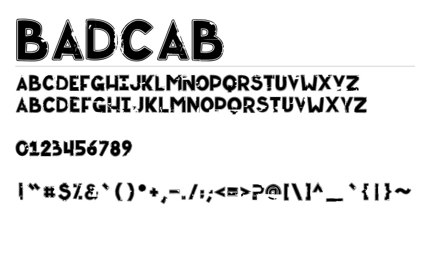 Badcab Font preview
