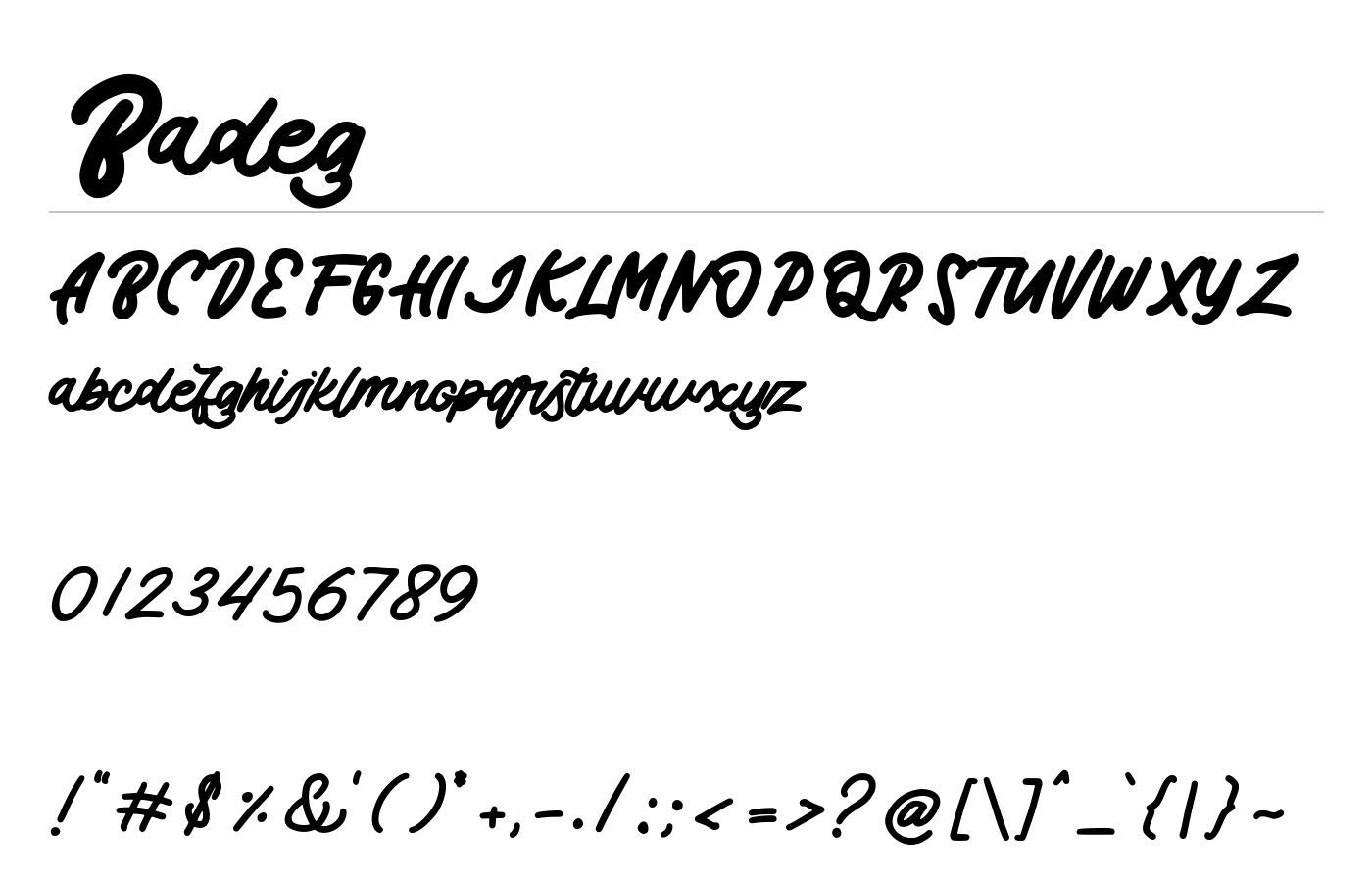 Badeg Font preview