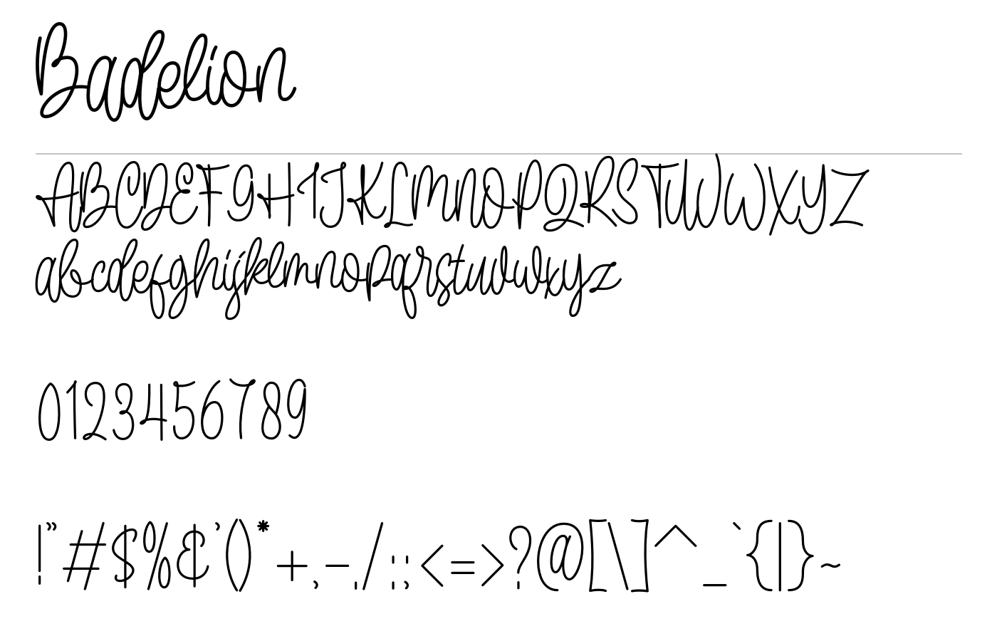 Badelion Font preview