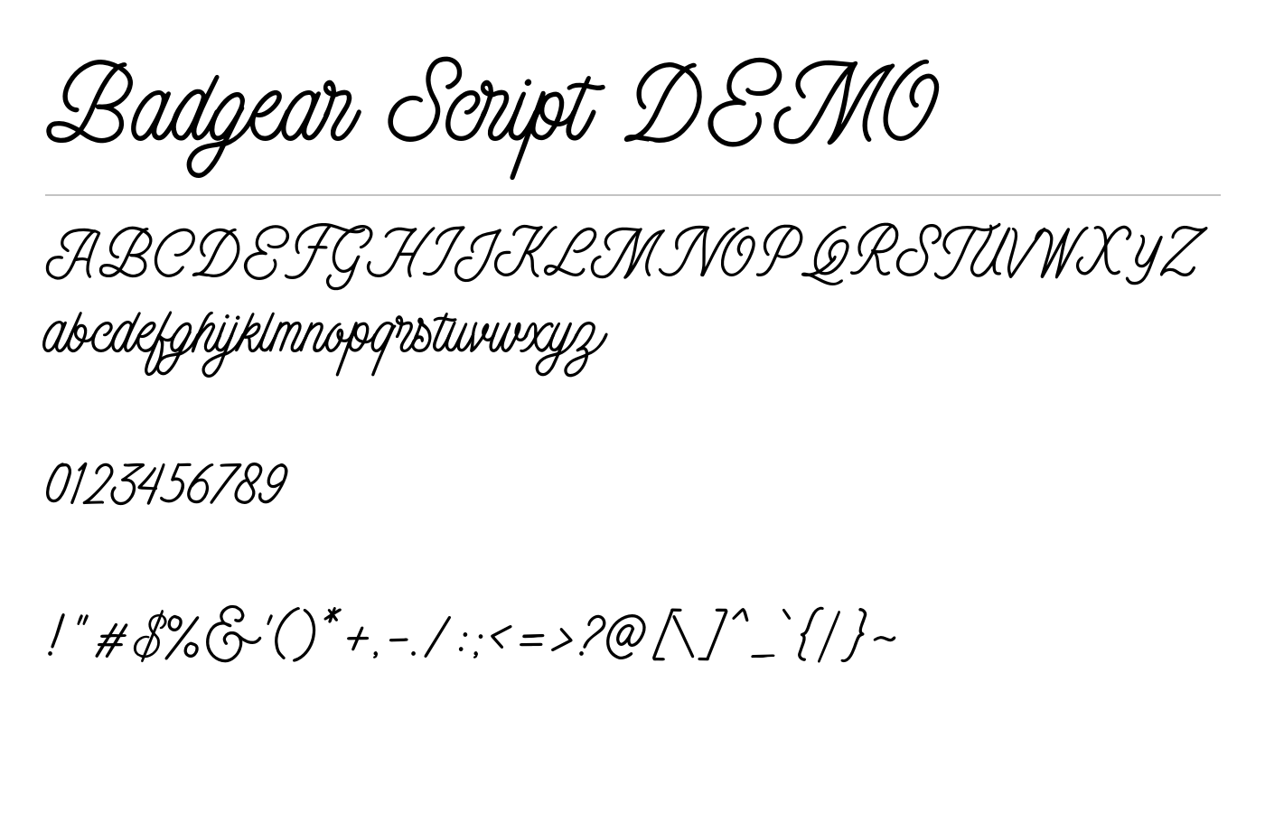 Badgear Script DEMO Font preview