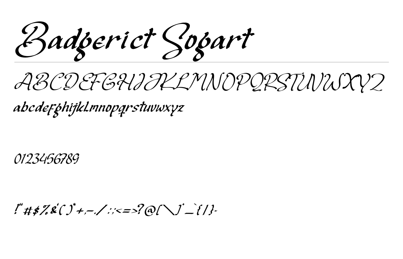 Badgerict Sogart Font preview