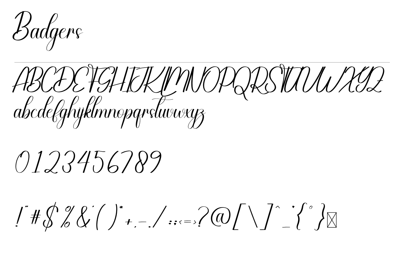 Badgers Font preview
