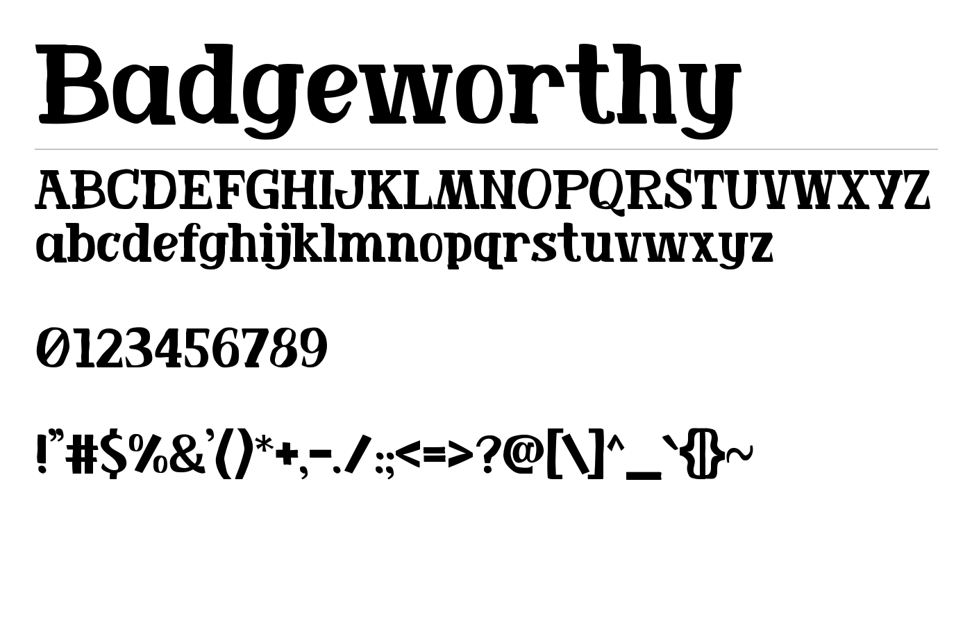 Badgeworthy Font preview